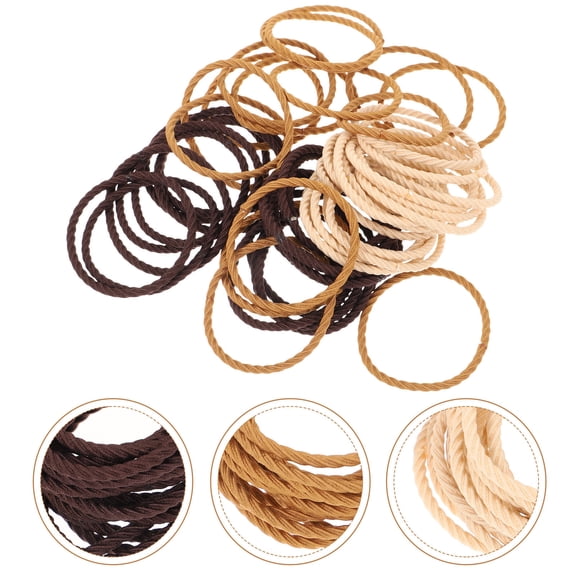 ELAYARD 50Pcs Ponytail Cuffs Hair Rings Assorted Color Hair Styling Accessories with Durable Plastic Resin