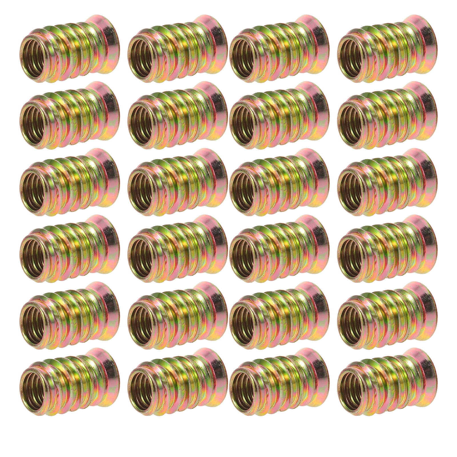 ELAYARD 50Pcs Durable Iron Threaded Wood Insert Nuts Hex Socket Screw Furniture Bolt Connectors with Zinc Finish