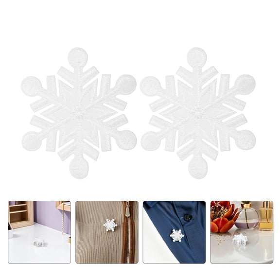 ELAYARD DIY Snowflake Embroidered Patches Hot Melt Adhesive for Clothes 50Pcs
