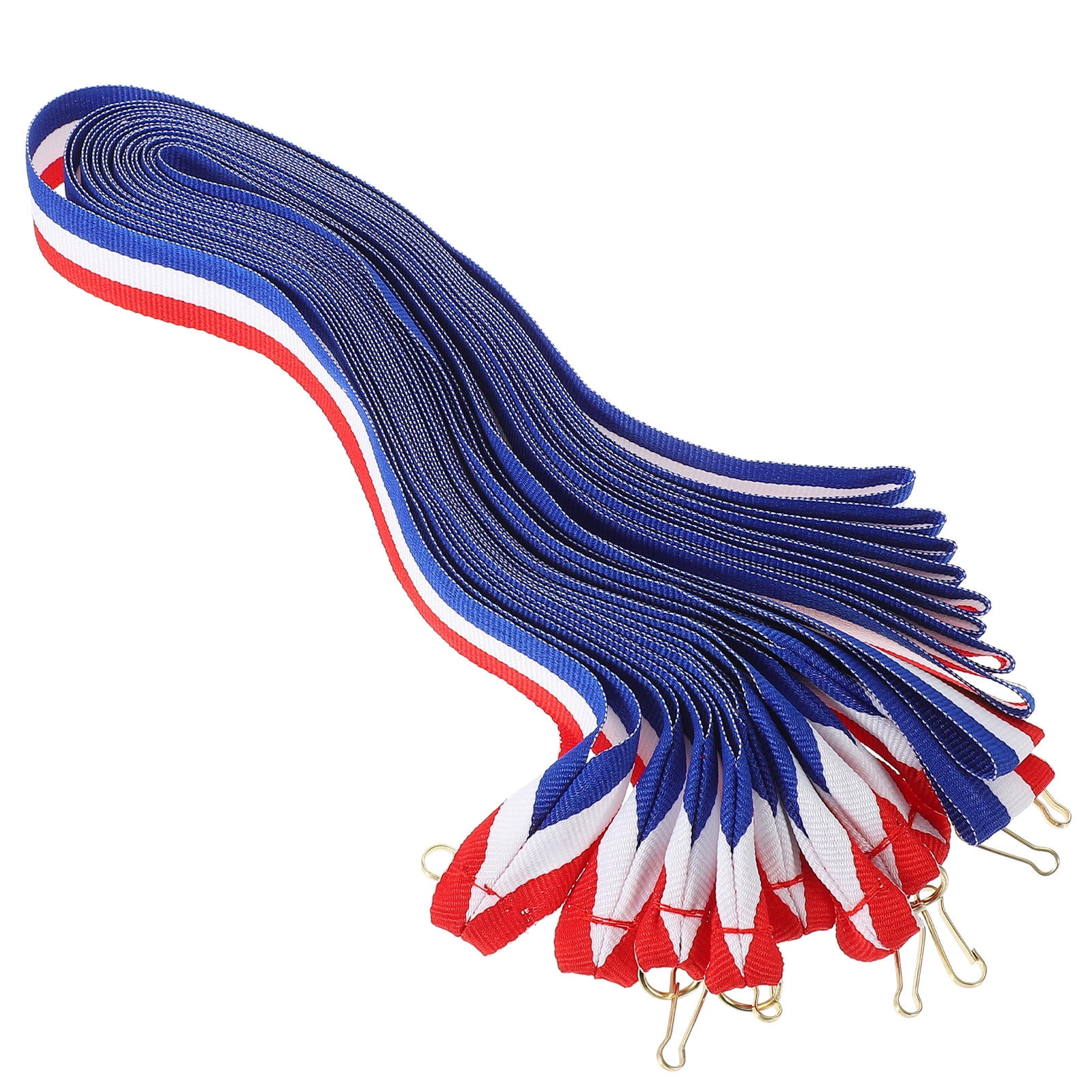ELAYARD 50Pcs Fabric Lanyard Medal Ribbon Straps with Snap Clips for Meeting and Sports Events