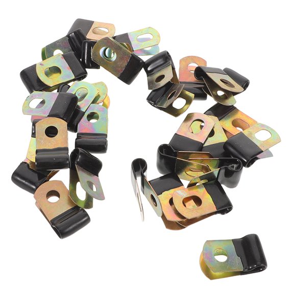 ELAYARD 50Pcs Metal Cable Clips with Rubber Coating Insulation for Home Cord Management and Wiring