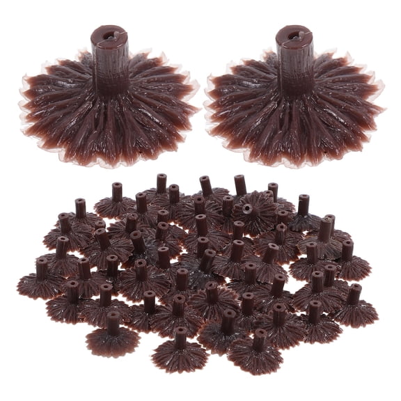 ELAYARD 50Pcs Artificial Tree Base Brown Plastic Holder for Model Train Diorama Scenes