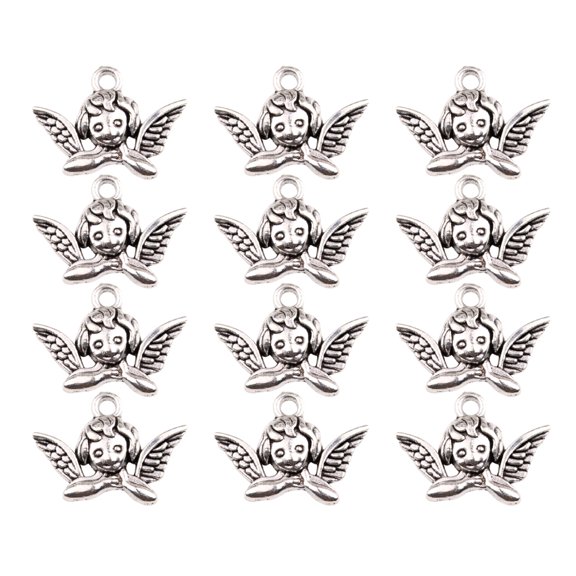 ELAYARD Durable Silver Metal Pendant Charms for Jewelry Making DIY Fashion Accessory 50Pcs