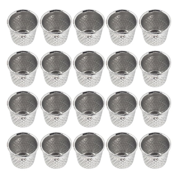 ELAYARD 50Pcs Durable Plated Silver Metal Thimble for Sewing Embroidery Quilting and Crafting