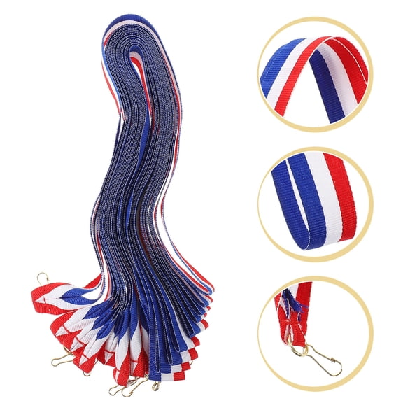 ELAYARD 50Pcs Medal Ribbons with Clip Cotton Polyester Neck Lanyards for Competitions and Sports Awards