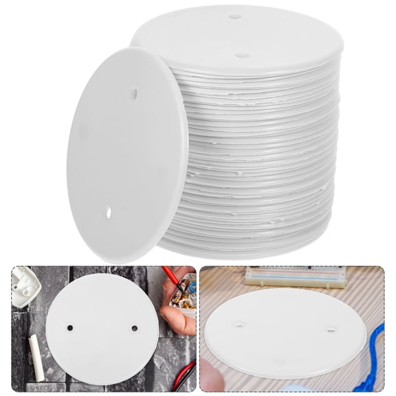 ELAYARD 50Pcs White Round Cable Cover Plate Plastic Protective Ceiling Cover for Electrical Wiring