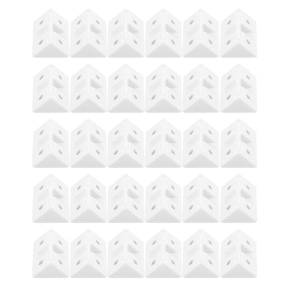 ELAYARD 50Sets Thickened Plastic Corner Braces White for Sturdy Furniture Support and Shelf Fixing