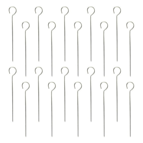 ELAYARD 50pcs Grilling Skewers Stainless Steel Silver Barbecue Supplies for Adults