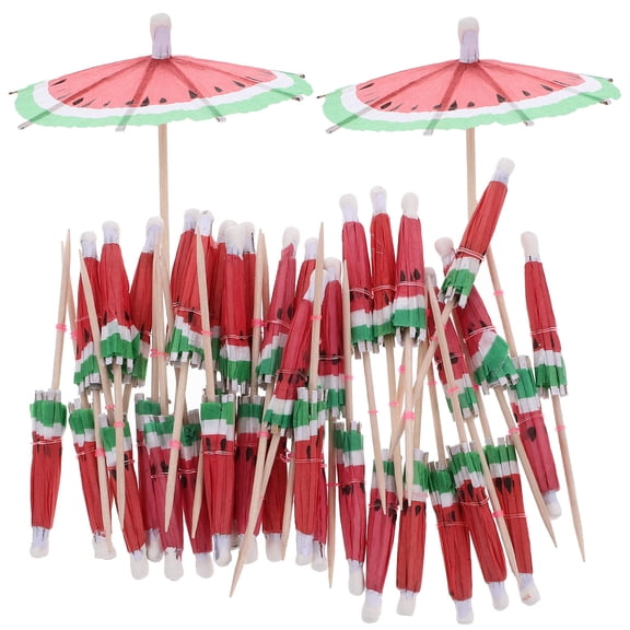 ELAYARD 50pcs Decorative Cocktail Picks with Fruit Shapes Umbrella Toppers