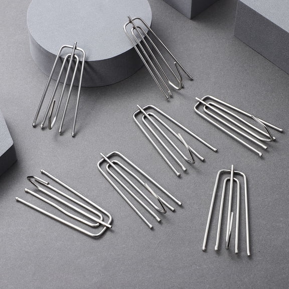 ELAYARD Drapery Hooks Stainless Steel Pinch Pleated for Curtains 50Pcs