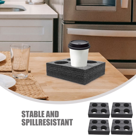 ELAYARD 5-Pack Foam Cup Holders Beverage Tray EPE Material Drink Holder for Bottles and Cups