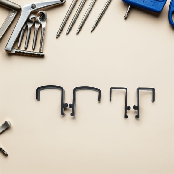 ELAYARD Black Plastic Bedside Basket Hooks 5 Pairs No Drill for Hanging and Storage
