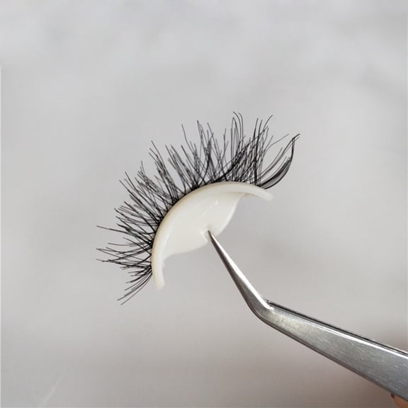 ELAYARD 5 Pairs Transparent Stem Black Natural False Eyelashes Lengthened for Makeup