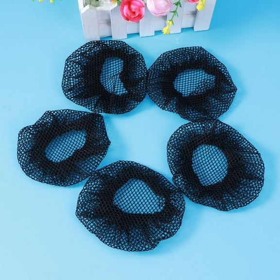 ELAYARD 5Pcs Black Ballet Hair Bun Net Durable Lightweight Hairnets for Dance Gymnastics and Special Occasions