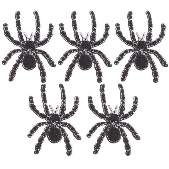 ELAYARD 5Pcs Black Embroidered Spider Patch for Sewing Clothes Decoration and DIY Crafts