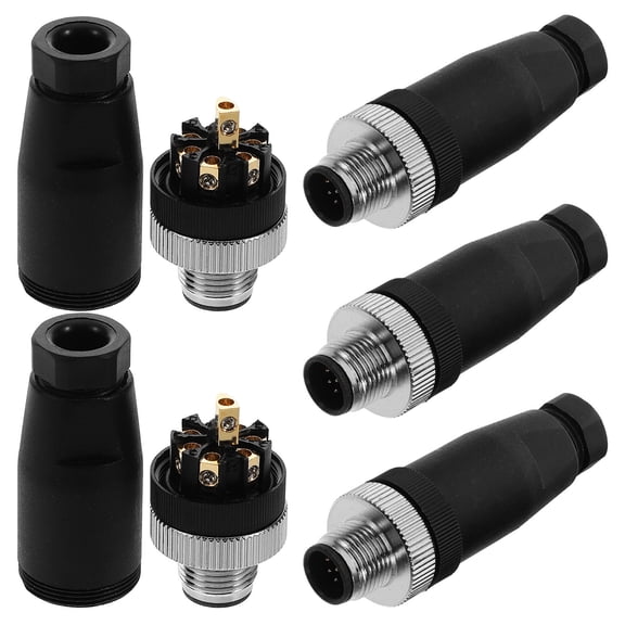 ELAYARD 5-Pack Black Outdoor Circular Electrical Connector Panel Mount for Secure Wire Connections
