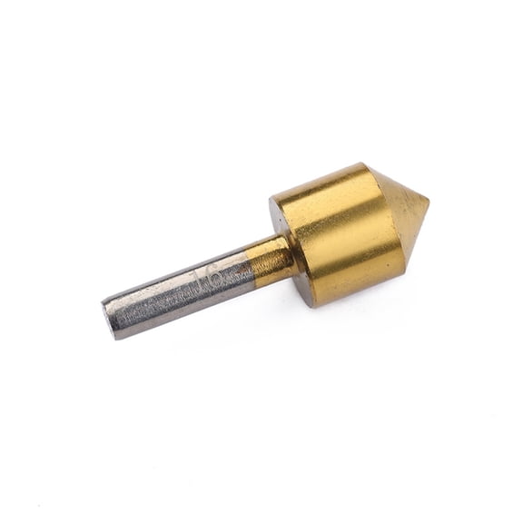 ELAYARD 5Pcs Cobalt Steel Countersink Drill Bit Set Rustproof Golden Deburring Tool for Metal Drilling