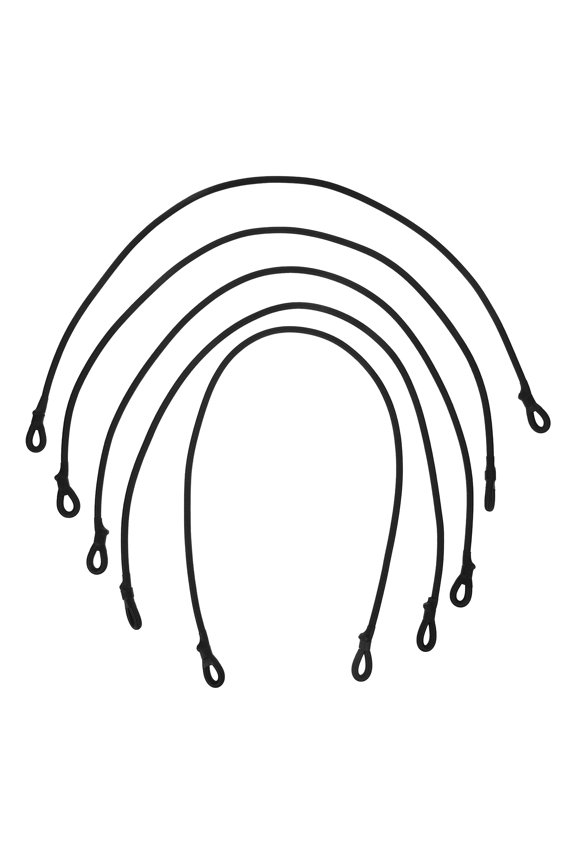 Black Nylon Bungee Cords for Tarpaulin, 5-Pack, 27.6 Inches Stretch Cords for Outdoor Use