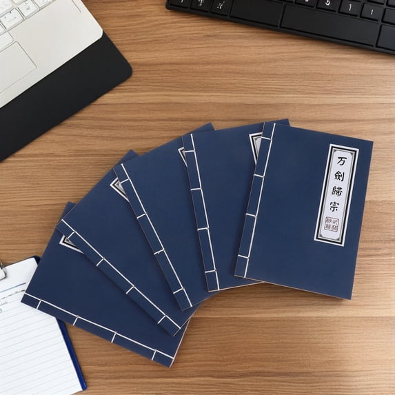 ELAYARD Chinese Notebooks 5-Pack Retro Script Patterned Blank Journals for Students and Practice