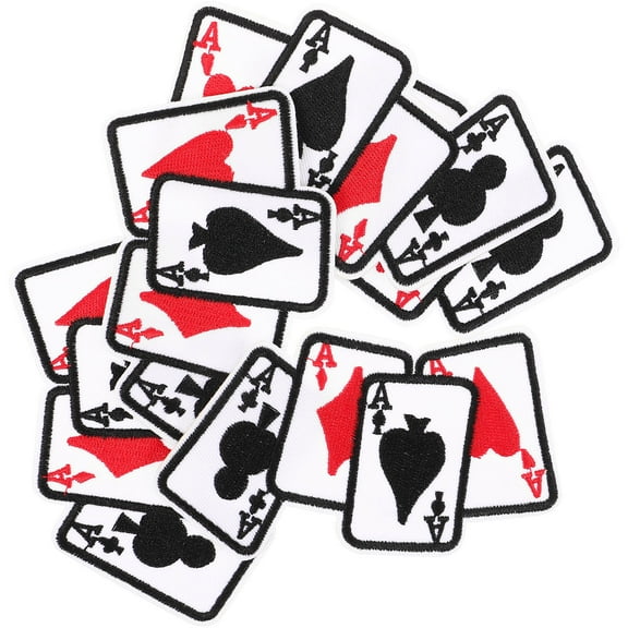 ELAYARD 5Pcs Sew on Poker Design Patches for Clothes Backpacks Hats and Bags Decoration