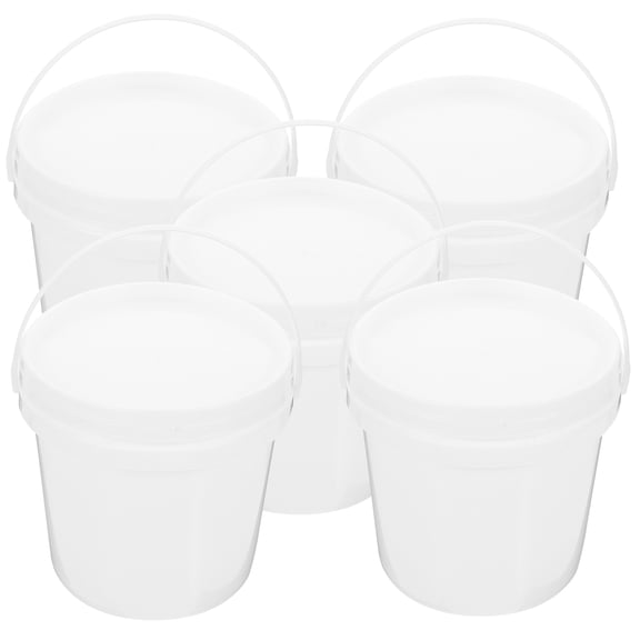 ELAYARD 5-Pack Plastic Farm Buckets for Water Storage, Outdoor Use, Camping, Gardening, and Livestock Care