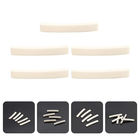 ELAYARD 5Pcs Ivory Guitar Bone Bridge Nut for Vintage and Acoustic Guitar Accessories