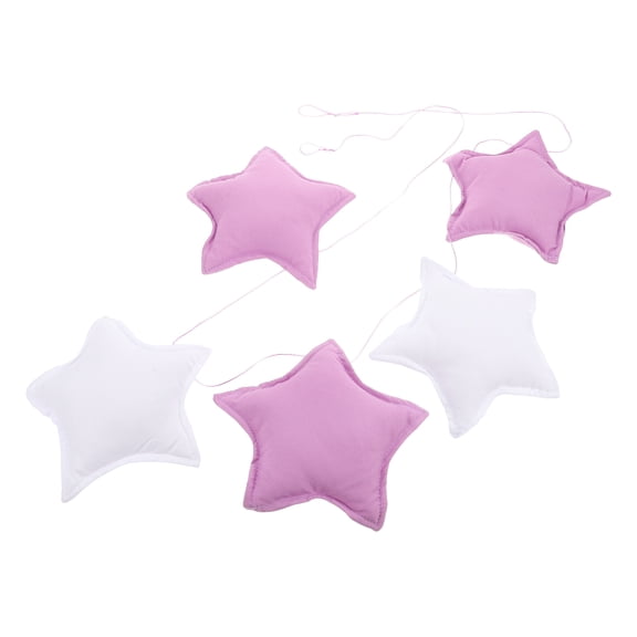 ELAYARD 5-Pack Hanging Fabric Stars for Nursery and bed Decor, Soft Cotton Baby Room Decorations for Parents