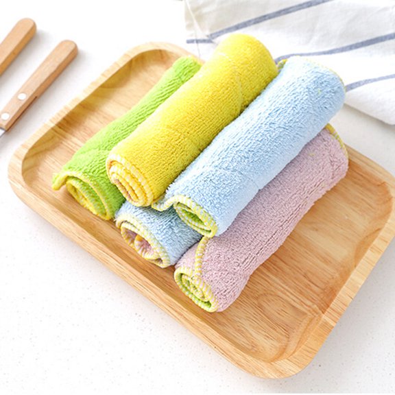ELAYARD 5Pcs High Absorption Microfiber Kitchen Towels for Effective Chemical Free Cleaning