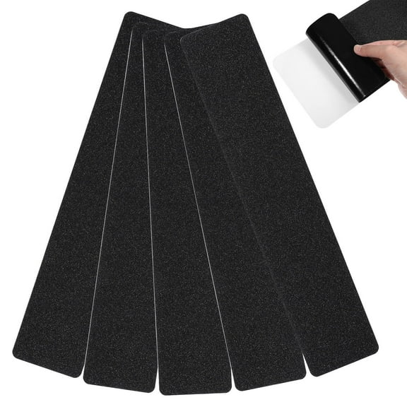 ELAYARD 5Pcs Stair Tread Covers PVC Black for Indoor Use Business Owners