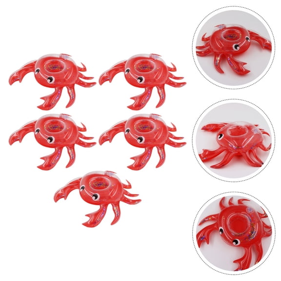 ELAYARD Red PVC Floating Crab Cup Holder Inflatable Drink Floats for Parties 5Pcs