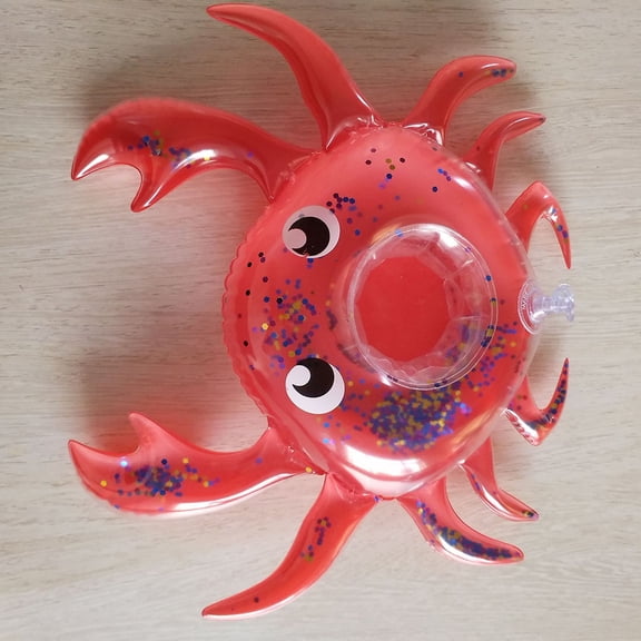 ELAYARD 5-Pack Red PVC Inflatable Crab-Shaped Floating Drink Holders for Pool, Swimming, Beach, Party Fun