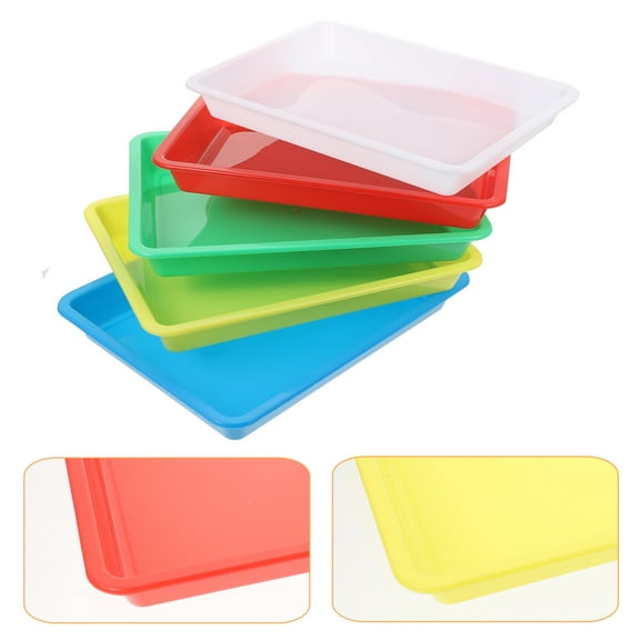 ELAYARD 5Pcs Assorted Color Plastic Storage Plates for Food Serving and Snack Display