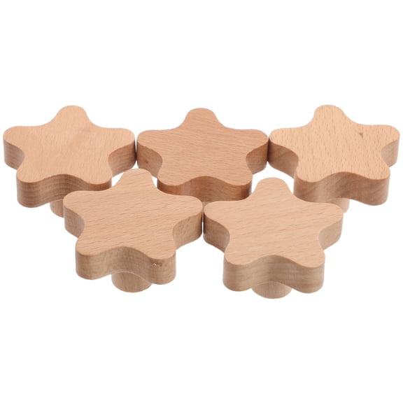 ELAYARD Decorative Light Brown Wooden Wall Hooks, Creative Star Design, Easy Install for Home