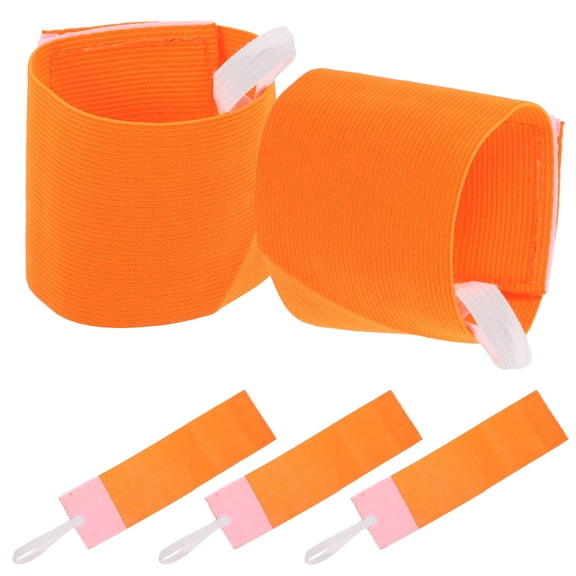 ELAYARD 5Pcs Orange Nylon Soccer Captain Armbands Adjustable Sports Arm Bands with Antislip Strap
