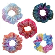 ELAYARD 5-Pack Scrunchies Ponytail Holders Assorted Colors Elastic Hair Ties for Women and Girls