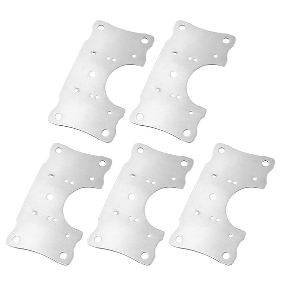 ELAYARD 5Pcs Quiet Operation Hinge Repair Plate Stainless Steel Cabinet Hinge Plates for Office Use