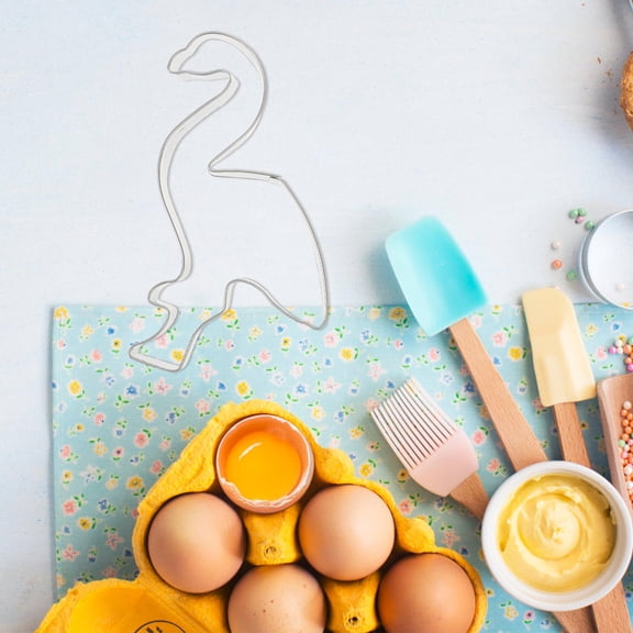 ELAYARD 5Pcs Silver Biscuit Mould Set for Baking Cookie Dough Fondant Pancake and Fruit Cutting