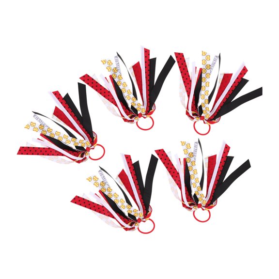 ELAYARD 5-Pack Sports Hair Ties with Bows for Softball, Elastic Bands, Comfortable Fit, Lightweight and Flexible Design