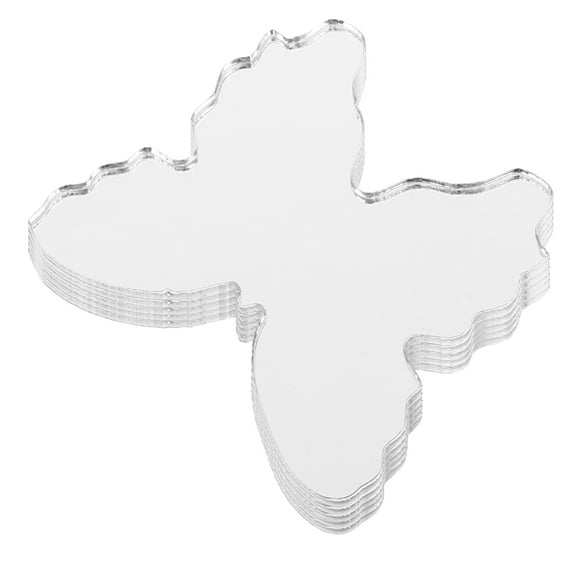 ELAYARD 5Pcs Small Butterfly Shaped Stick on Makeup Mirrors with Strong Adhesive White