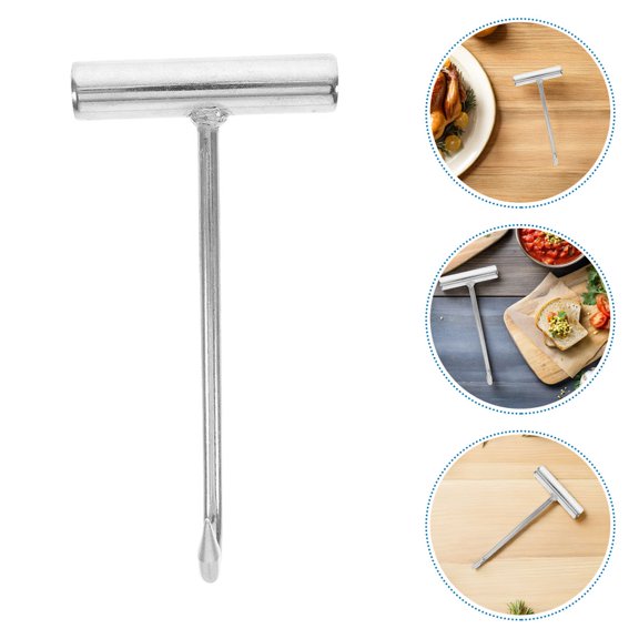 ELAYARD 5Pcs Versatile Stainless Steel Boning Hooks with T Handle for Meat Hanging and Bbq