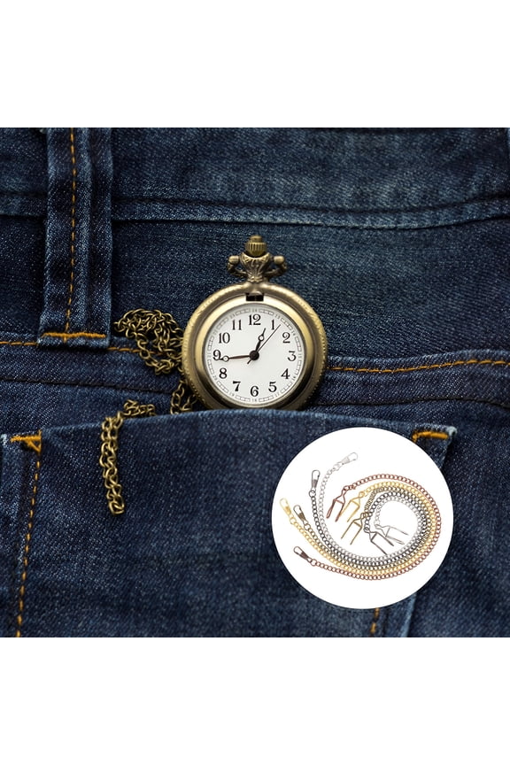 5 Pieces Vintage Metal Watch Chains Assorted Colors Replacement Fashion Accessories for Everyday Wear