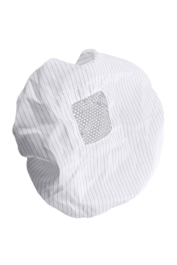 5-Pack White Anti-Static Caps Elastic Breathable Work Hats for Factory and Industrial Use