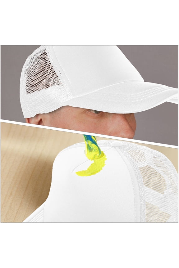 5Pcs DIY Blank Baseball Caps White Mesh Design for Heat Transfer Projects