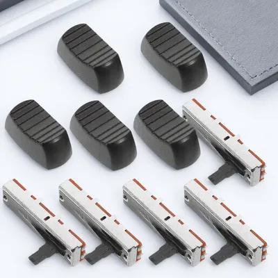 ELAYARD 5Sets Black Mixer Slider Caps Replacement Knobs for Audio Console Precision Control