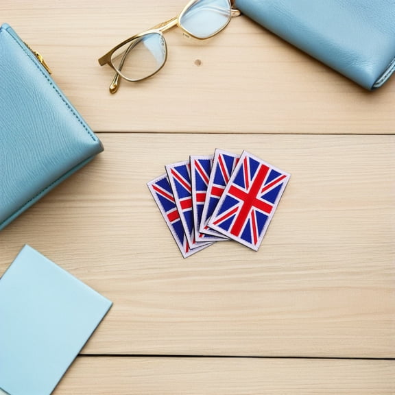 ELAYARD Union Jack Embroidered Applique Patch 5 Pieces Polyester for Clothing and Accessories