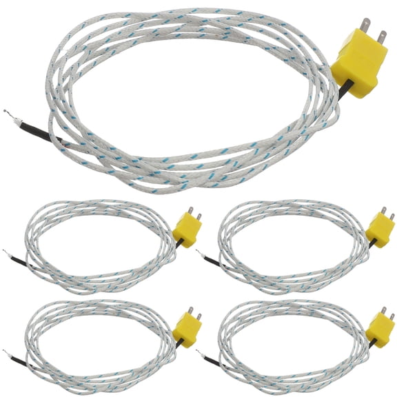 ELAYARD 5-Pack Flexible K-Type Thermocouple Temperature Sensors with Stable Performance for General Industrial and Home Use