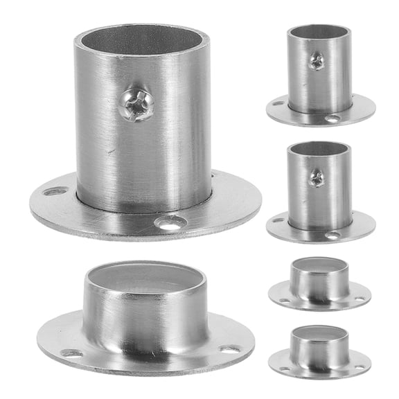 ELAYARD 6 Pcs Stainless Steel Closet Rod Flange Holder Stable Support for Wardrobe and Utility Rooms