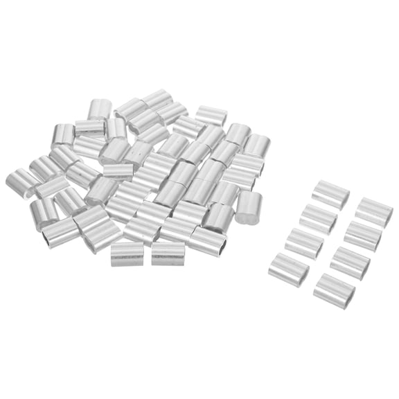 ELAYARD 60Pcs Wire Rope Aluminum Crimping Sleeves Secure Cable Crimps for Replacement Use