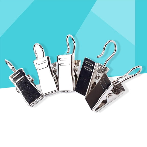 ELAYARD 60Pcs Plated Silver Curtain Loop with Clip Made of Premium Iron Material