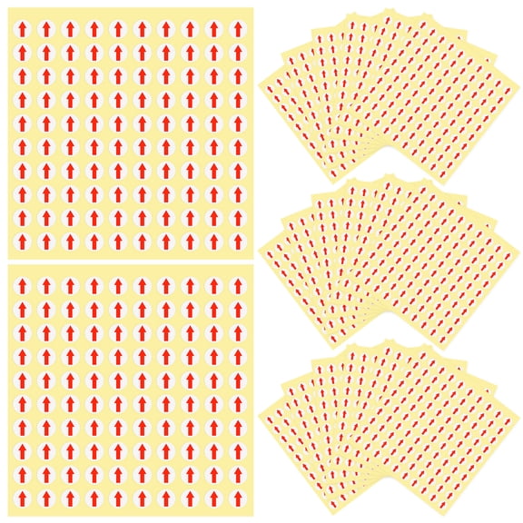 ELAYARD 6400Pcs Removable Red Arrow Sticker Paper for Factory Product Sorting and Marking